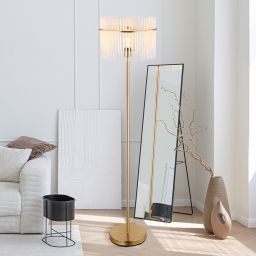 Globo Lighting Gorley lampa stojąca 1x60 W biała-przezroczysta-złota 15698SM