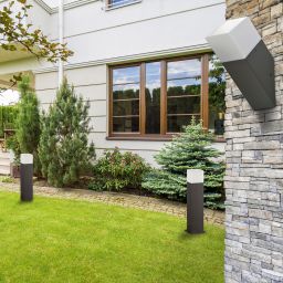 Goldlux New York lampa stojąca zewnętrzna 1x12 W biała-grafitowa 304629