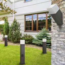 Goldlux New York lampa stojąca zewnętrzna 1x12 W biała-grafitowa 307323