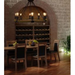 Goldlux Arthur lampa wisząca 8x20 W czarna-beżowa 307927