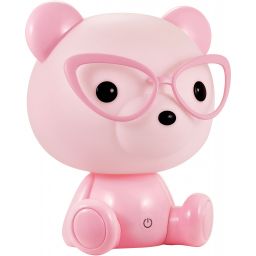 Goldlux Miś Okularnik lampka nocna dziecięca 1x2,5 W różowa 327208