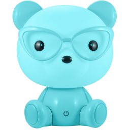 Goldlux Miś Okularnik lampka nocna dziecięca 1x2,5 W niebieska 327192