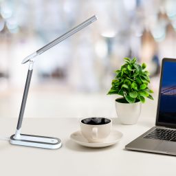 Goldlux Madera lampa biurkowa 1x7 W biała-srebrna 324955