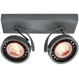 GTV Wally lampa podsufitowa 2x40 W grafitowa OS-WALLY2-15-DEC