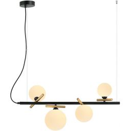 Italux Reverso lampa wisząca 4x25 W czarna-złota PND-5622-4-BK-W