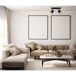 Italux Tino lampa podsufitowa 2x10 W czarna SPL-36748-2-BK-GD