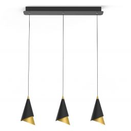 Italux Raalto lampa wisząca 3x21 W czarna PND-433128-3