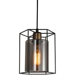 Italux Kalula lampa wisząca 1x40 W czarna PND-78901-1-BK+SG