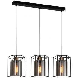 Italux Kalula lampa wisząca 3x40 W czarna PND-78901-3-BK+SG