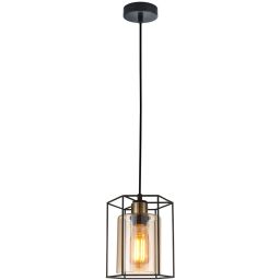 Italux Kalula lampa wisząca 1x40 W czarna PND-78901-1-BK+AMB