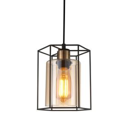 Italux Kalula lampa wisząca 1x40 W czarna PND-78901-1-BK+AMB