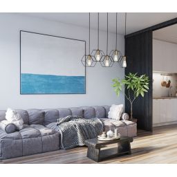 Italux Aina lampa wisząca 5x40 W czarna PND-74889-5-BK