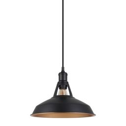 Italux Freya lampa wisząca 1x40 W czarna MDM-2315/1 M BK+GD