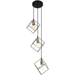 Italux Morestel lampa wisząca 3x40 W czarna MDM-4244/3 BK+BRO