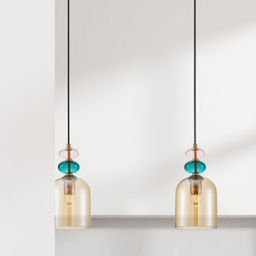 Italux Busco lampa wisząca 1x40 W czarna-złota PND-30263-1B-BRO-AMB