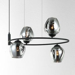 Italux Roxane lampa wisząca 4x40 W czarna MDM-4045-4 BK+SG