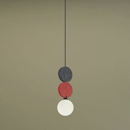 Italux Andrea lampa wisząca 1x25 W czarna/szary/czerwona PND-59779A-1S-MLTI