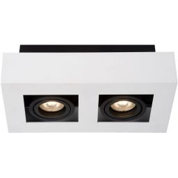 Italux Casemiro lampa podsufitowa 2x50 W biała-czarna IT8001S2-WH/BK