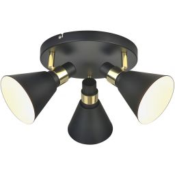 Italux Biagio lampa podsufitowa 3x40 W biała-czarna-złota MB-H16079CK-3