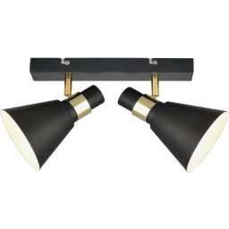 Italux Biagio kinkiet 2x40 W biały-czarny-złoty MB-H16079M-2