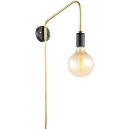 Italux Malene kinkiet 1x40 W czarny-złoty MBM3386/1 BK+GD