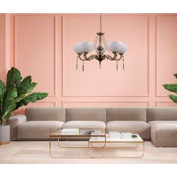 Italux Baxio lampa wisząca 5x60 W złota MD38445-5