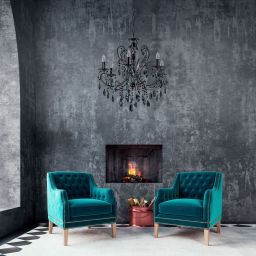 Italux Barocco Black lampa wisząca 6x40 W czarna MD72709-6B