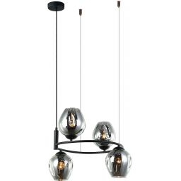 Italux Roxane lampa wisząca 4x40 W czarna MDM-4045-4 BK+SG
