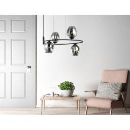 Italux Roxane lampa wisząca 4x40 W czarna MDM-4045-4 BK+SG