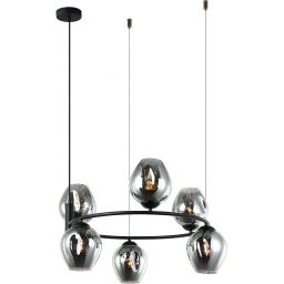 Italux Roxane lampa wisząca 6x40 W czarna MDM-4045-6 BK+SG