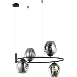 Italux Roxane lampa wisząca 4x40 W czarna MDM-4046-4 BK+SG