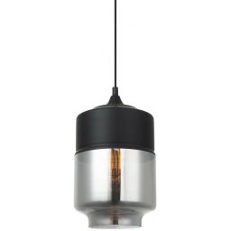 Italux Molina lampa wisząca 1x40 W czarna-przydymiona MDM-2377/1 BK+SG
