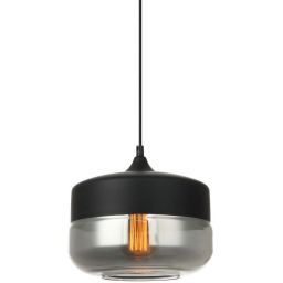 Italux Molina lampa wisząca 1x40 W czarna-przydymiona MDM-2380/1 BK+SG