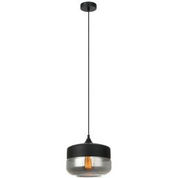 Italux Molina lampa wisząca 1x40 W czarna-przydymiona MDM-2380/1 BK+SG