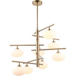 Italux Fiorenzo lampa wisząca 8x25 W biała-mosiądz MDM3661-8 BRO+W