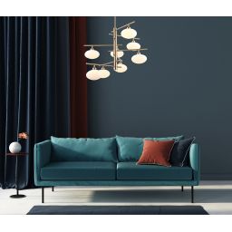 Italux Fiorenzo lampa wisząca 8x25 W biała-mosiądz MDM3661-8 BRO+W