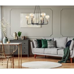 Italux Betty lampa wisząca 6x40 W czarna-brązowa MDM-3901/6 BK+BRO