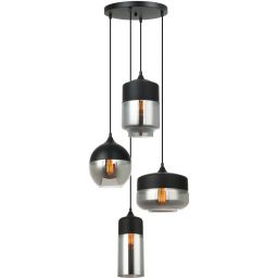 Italux Molina lampa wisząca 4x40 W czarna-przydymiona MDM-4364/4 BK+SG