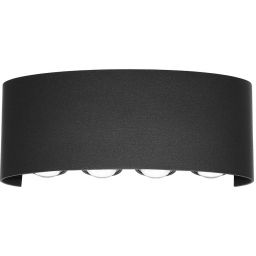 Italux Ortelo kinkiet zewnętrzny 8x8 W czarny piaskowany OWL-451-4-BL
