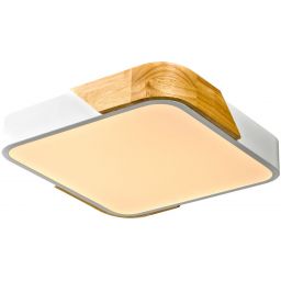 Italux Santer lampa podsufitowa 1x24 W biała-drewno PLF-13187-WH-WO