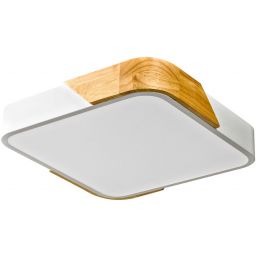 Italux Santer lampa podsufitowa 1x24 W biała-drewno PLF-13187-WH-WO