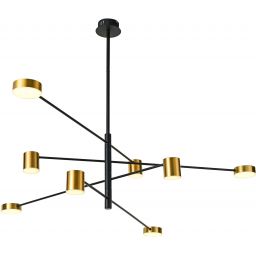 Italux Remdal lampa podsufitowa 8x36 W czarna/złota PND-16374-8-BK-GD-3K