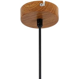 Italux Naster lampa wisząca 1x25 W czarna-drewno PND-23051-1-WO