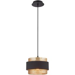 Italux Bans lampa wisząca 1x40 W czarna-złota PND-27467-1-BK-GD
