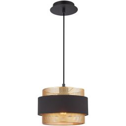 Italux Bans lampa wisząca 1x40 W czarna-złota PND-27467-1-BK-GD
