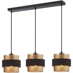 Italux Bans lampa wisząca 3x40 W czarna-złota PND-27467-3-BK-GD