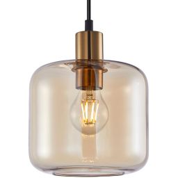 Italux Zona lampa wisząca 1x40 W złota PND-29257A-1-BRO-AMB