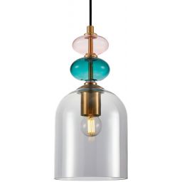 Italux Busco lampa wisząca 1x40 W czarna-złota PND-30263-1B-BRO-SG