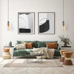 Italux Busco lampa wisząca 1x40 W czarna-złota PND-30263-1C-BRO-AMB