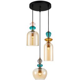 Italux Busco lampa wisząca 3x40 W czarna-złota PND-30263-3A-BRO-AMB